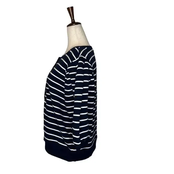 Rails Dom Sweatshirt Womens L Navy White Stripe Crewneck Comfort Chic NWT $158 - Picture 3 of 9
